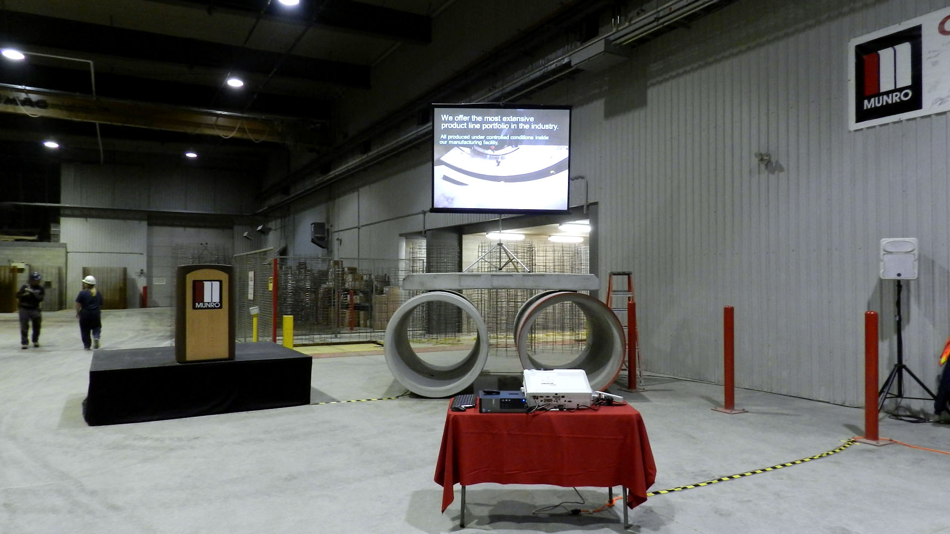 Munro concrete and steel manufacturer audio and visual setup